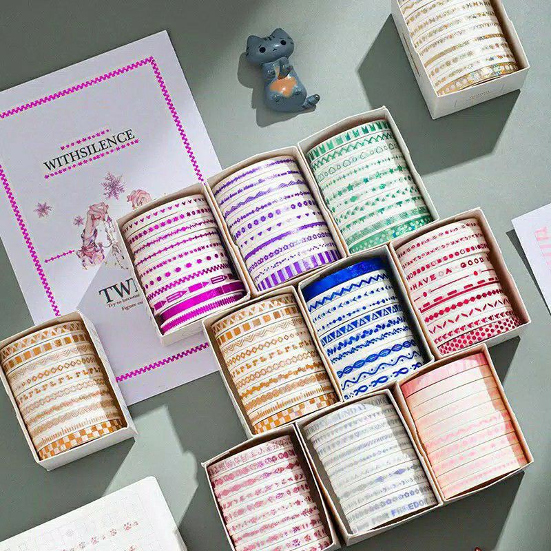 

Washitape Selotip Kertas Motif Hologram Hiasan Jurnal Buku Catatan Scrapbook Kado Paper Washi Tape