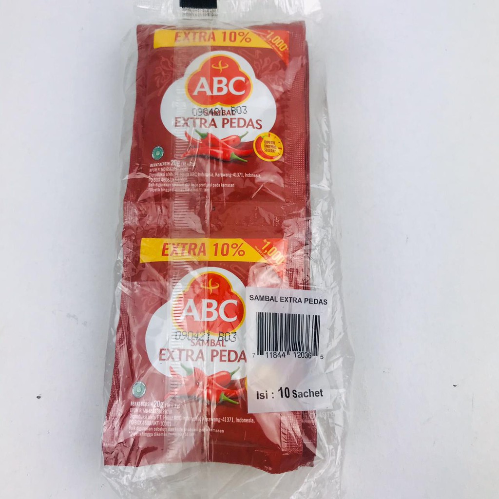 ABC SAMBAL EXTRA PEDAS 10 SACHET 15g