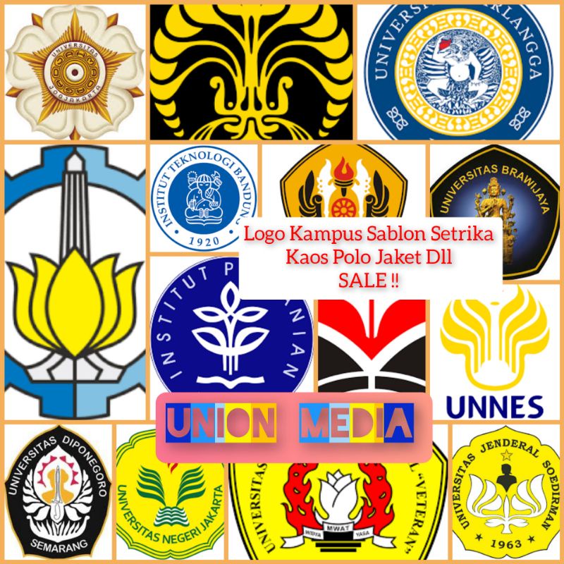 Logo DTF Kampus UGM UNY Unair IPB UNPAD UNIBRAW UPN ITS Undip Unsoed Dll / Logo Baju Setrika Untuk k