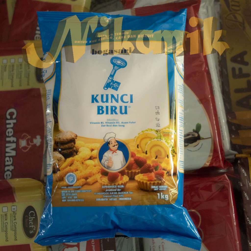 

Tepung Terigu Bogasari Kunci Biru Kualitas Premium 1Kg