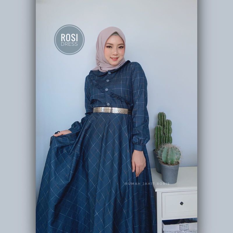 Roris Fasion Rosi Dress | Gamis model terbaru untuk remaja dan dewasa + Free masker
