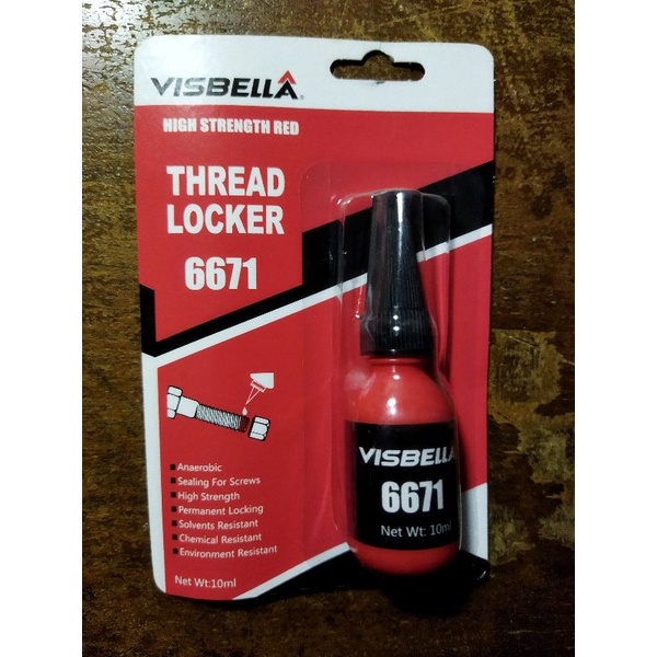 Visbella High Red Threadlocker - Lem Baut - Made in USA