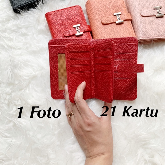 Dompet LIPAT 3 MINI 13cm kartu batam import murah free box