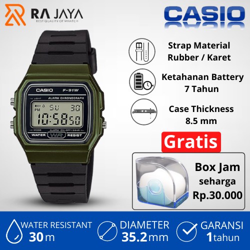 CASIO Jam Tangan Casio Pria General Digital Man F-91WM-3ADF / F91WM / F91WM3