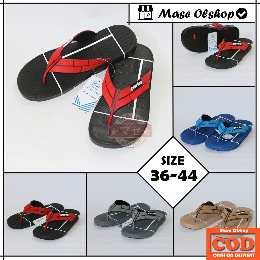 Sandal Jepit Pria Porto 1034M Karet Anti Slip