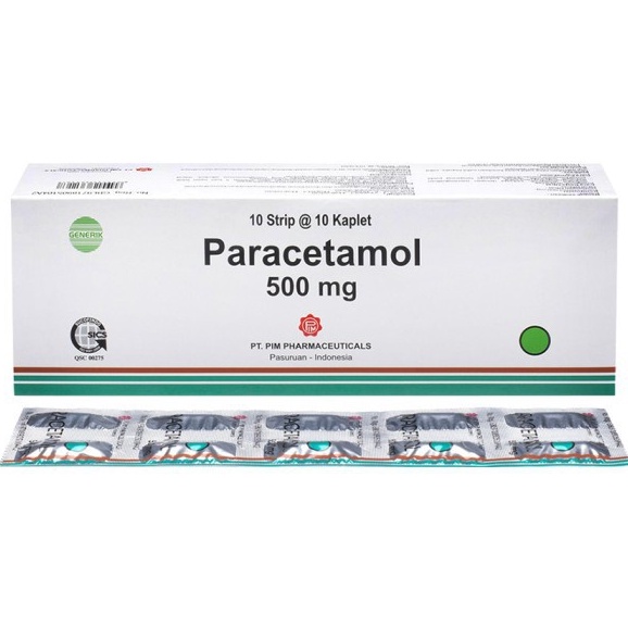 Paracetamol 500mg Obat Pereda Sakit Kepala | Demam | Sakit Gigi  Per STRIP isi 10 Tablet