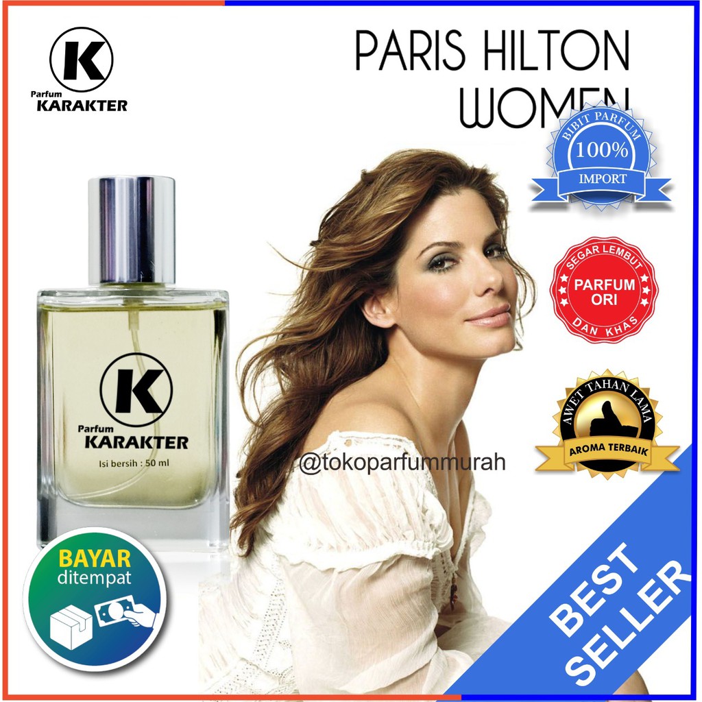 Bisa Cod | Parfum Cewek Paris Hilton Women  Bibit Parfum Import Wangi &amp; Tahan Lama  Kemasan 50ml