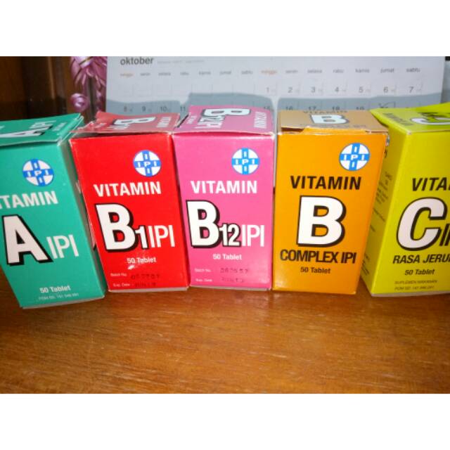 Jual Vitamin Ipi A, B1,B12,B Complex, C Sepaket Isi 50 Tablet Indonesia ...