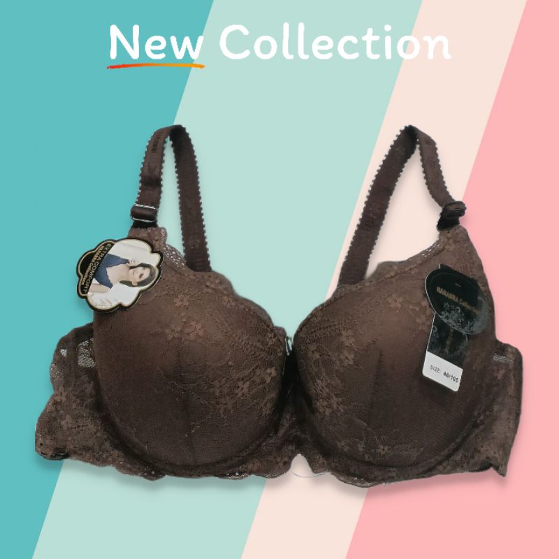 BRA WANITA JUMBO BH FASHION KAWAT BUSA TIPIS KAIT 3 Size 36-46 art 182#-3