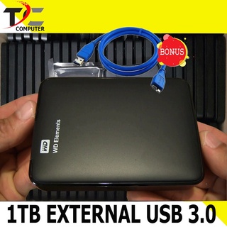 HDD Hardisk Hd Eksternal 1Tb External 2.5” - WD Elements 1TB Hitam