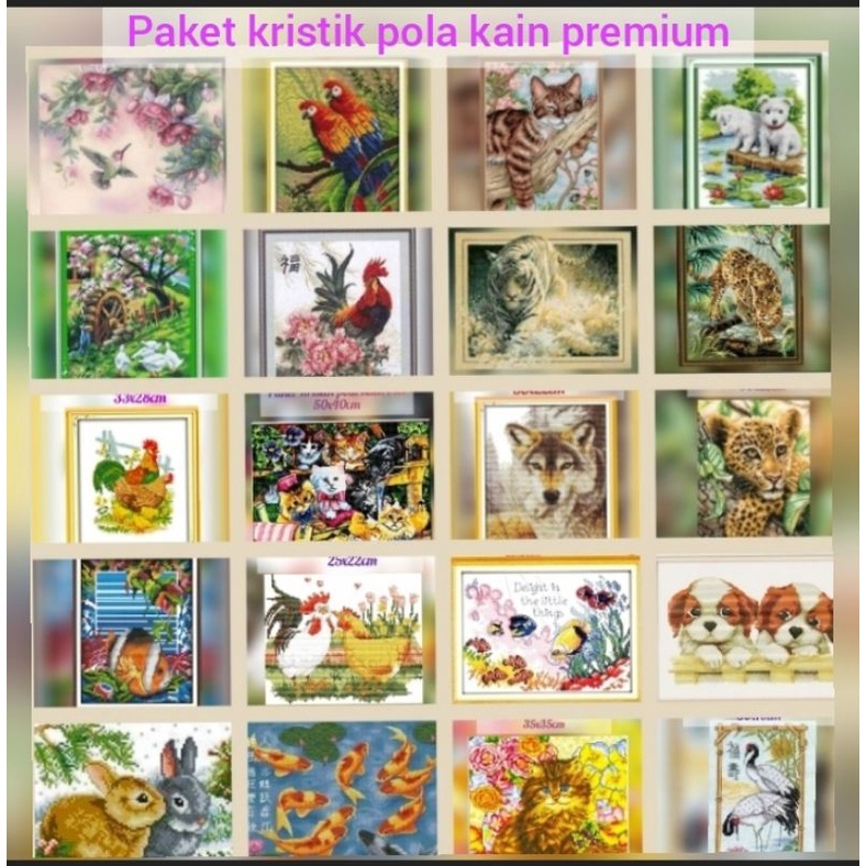 (READY) DIY CROSSSTITCH KIT Paket kristik hewan animal pola kain joy sunday nkf cross stitch 14ct 11