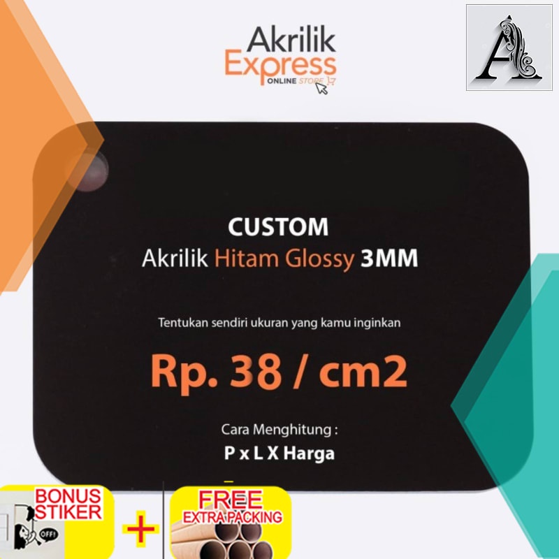 

Grosir custom potongan akrilik 3mm hitam 60x90