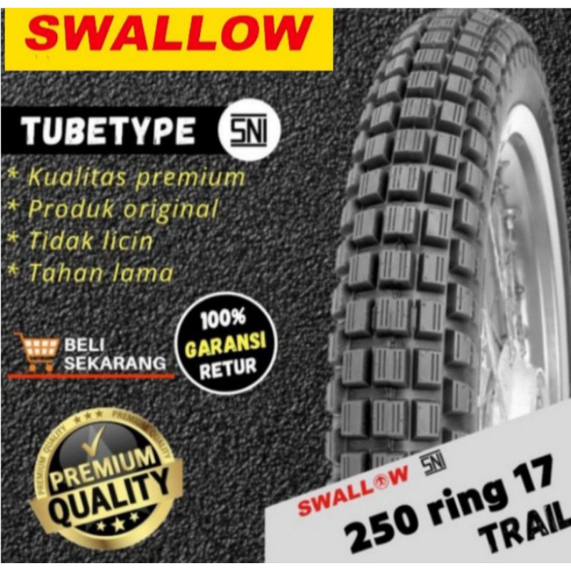 Ban Swallow semi trail motor bebek size 70/90(250) Ring 17 non tubless