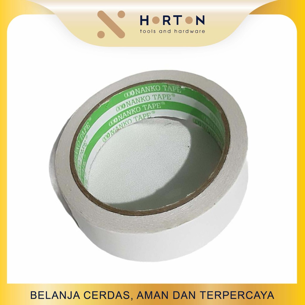 

Double Tape Kertas 24mm x 12 m Putih / Dobel Tip Isolasi Lakban Putih