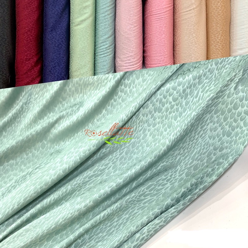 Kain Satin Jacquard Premium Leopard Semi Sutra Gamis Mukenah