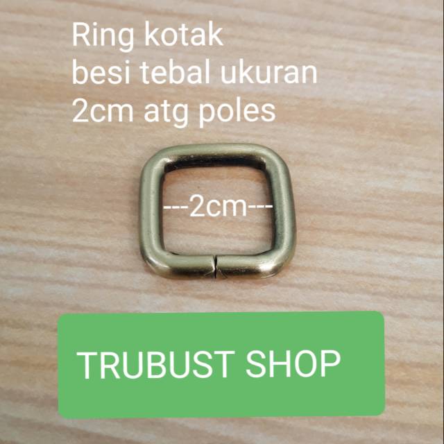 Ring kotak tas besi tebal warna atg ukuran 2cm jual per 1pc