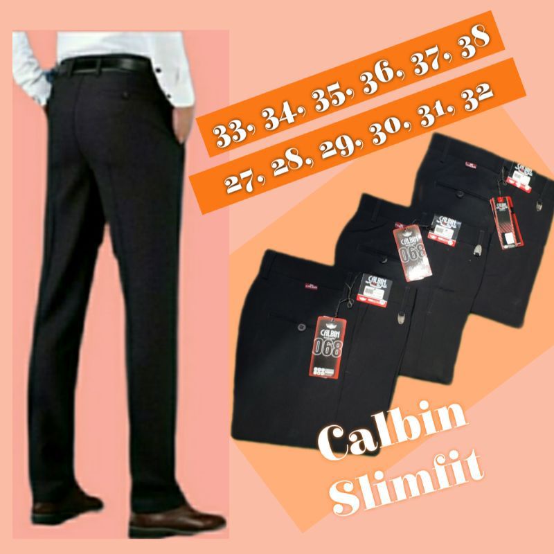 Celana Calbin Bahan Pria kerja Formal/Standart/Slim fit Original