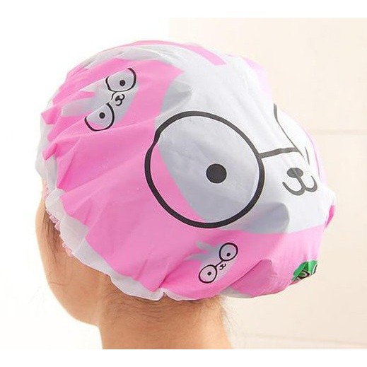 Shower Cap Karakter Kartun Topi Mandi Keramas Lucu Penutup Rambut Cover Kepala Waterproof