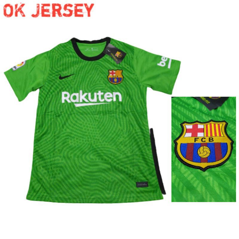 JERSEY BOLA BARCA BARCELONA GK HIJAU OFFICIAL 2020/2021 IMPORT GRADE ORI