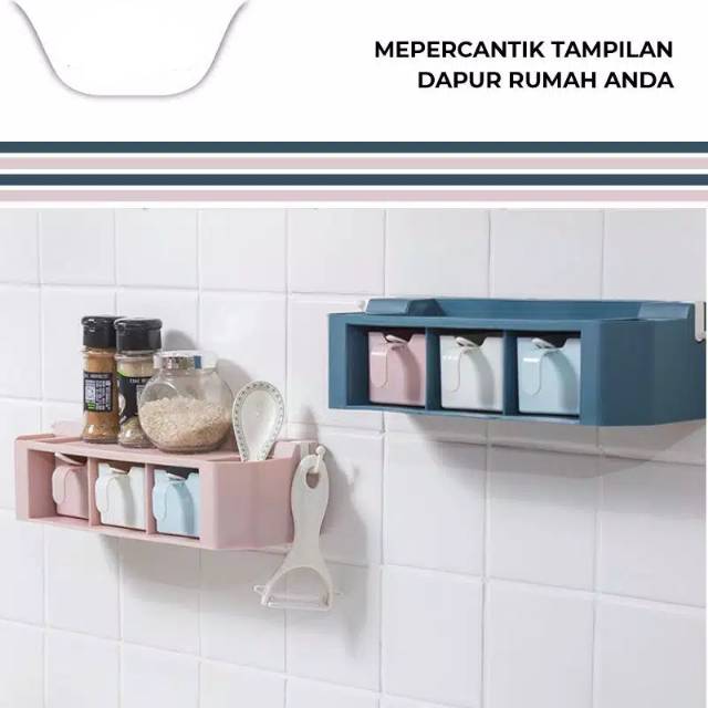 RAK BUMBU DAPUR TEMPAT BUMBU DAPUR TEMPEL KOTAK BUMBU DAPUR GANTUNG SERBAGUNA BUMBU DAPUR PLASTIK