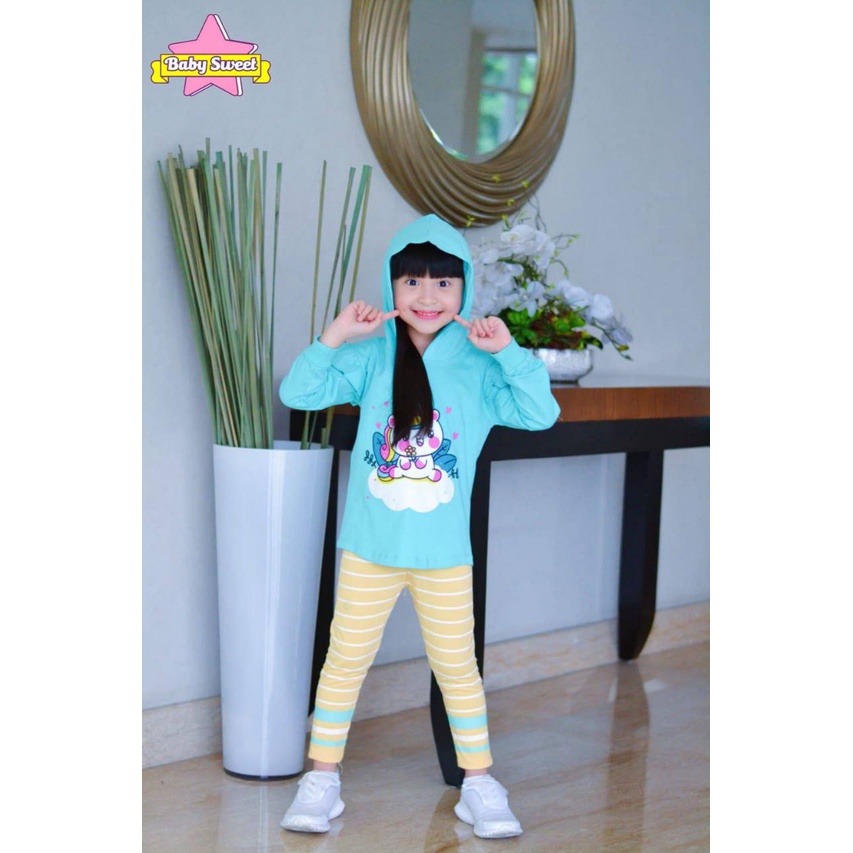 Setelan anak unicorn hoodie By Baby sweet