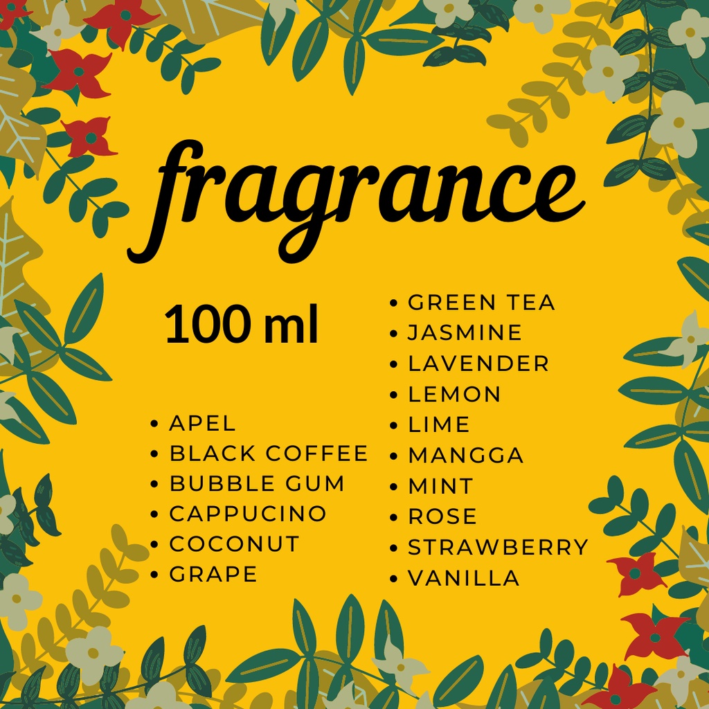 BIBIT PARFUM / FRAGRANCE - AROMA BUAH &amp; BUNGA &amp; LAUNDRY - 100ml - DIY