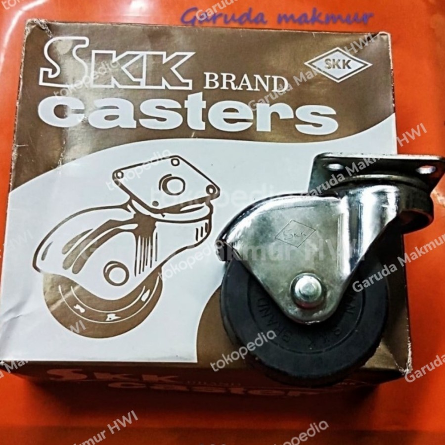 Roda Karet SKK UG - Roda SKK-UG50R Gepeng Skrup - Roda Kursi 50mm 2in - Roda Casters SKK UG 50 R