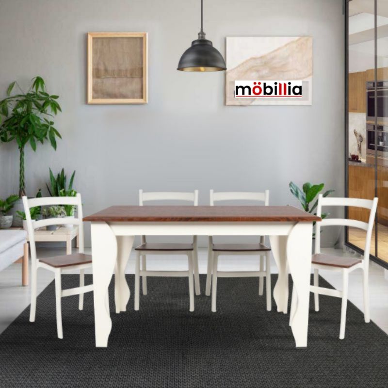 meja makan  minimalis, meja makan set 4 kursi