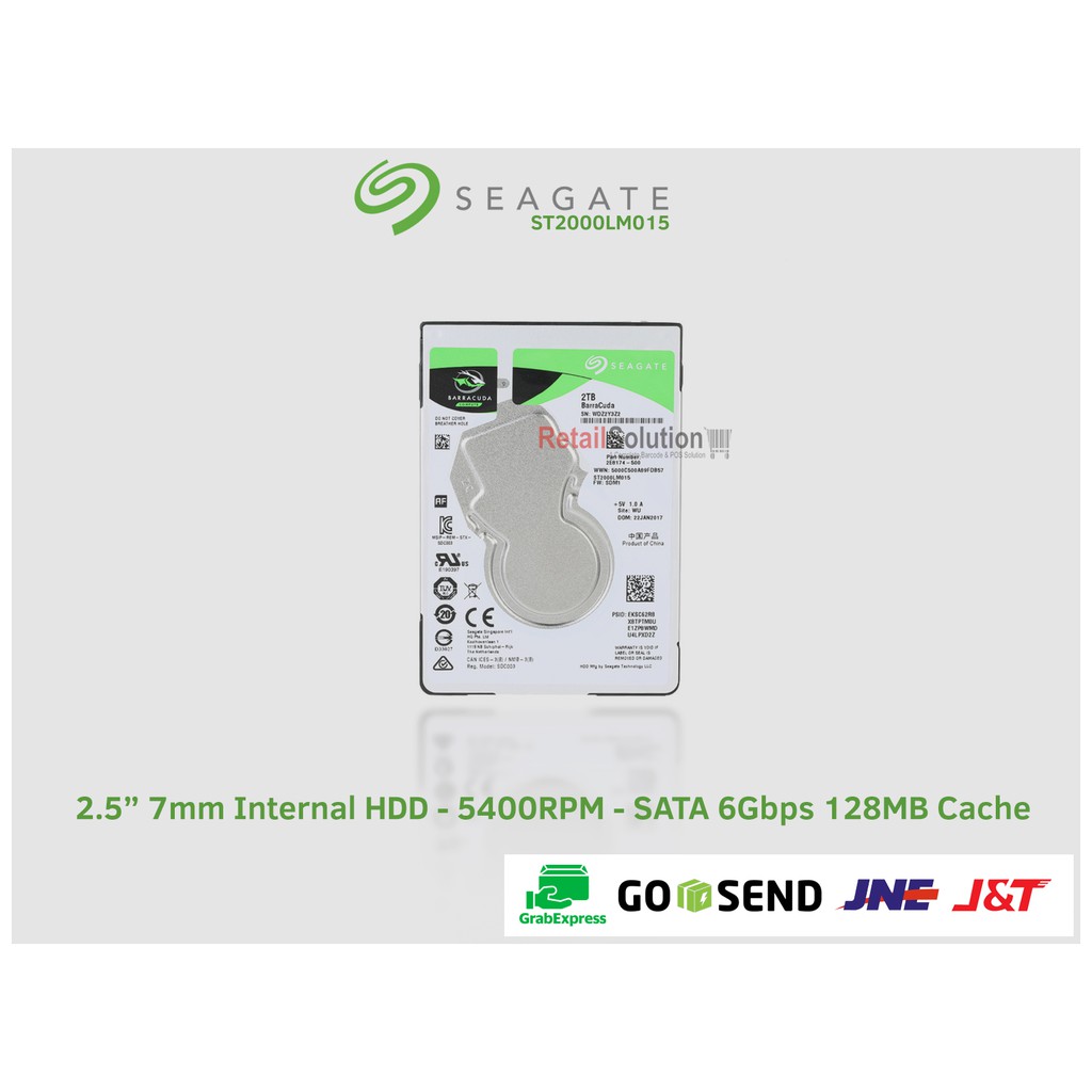 Seagate Barracuda 2TB 2,5&quot; SATA Internal Hard Disk ST2000LM015