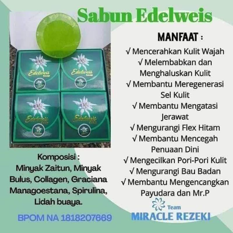 SABUN edelwis /SABUN KECANTIKAN