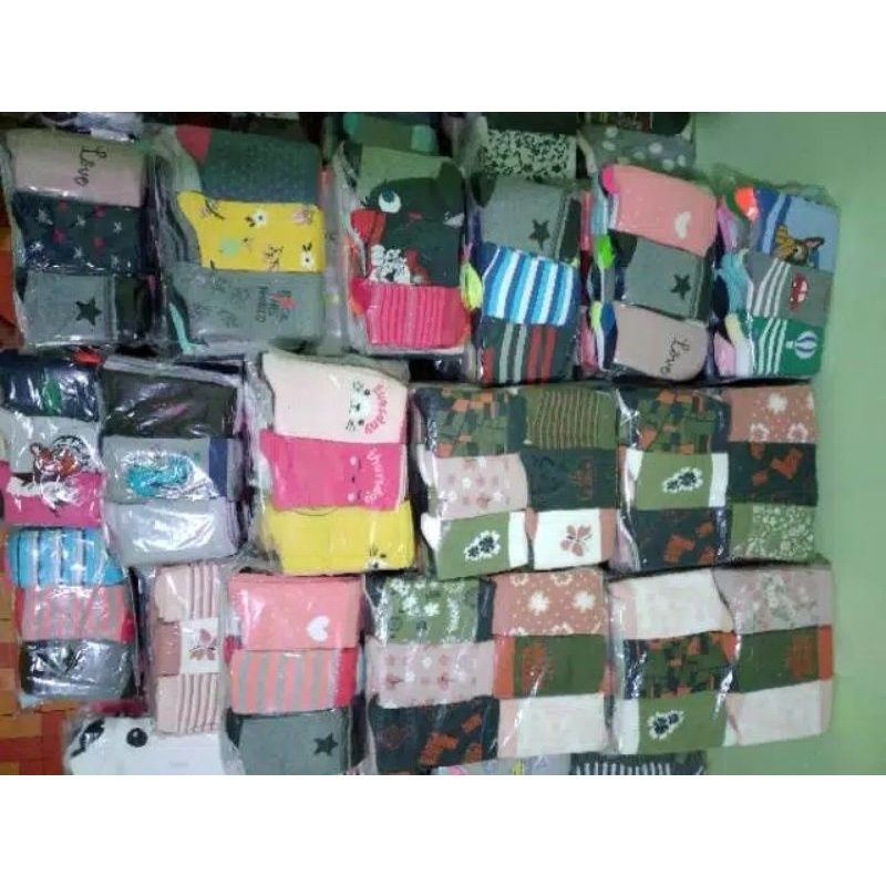 Kaos Kaki Anak Usia Baby, Paud TK SD motif Random Grosir 6-12 pasang