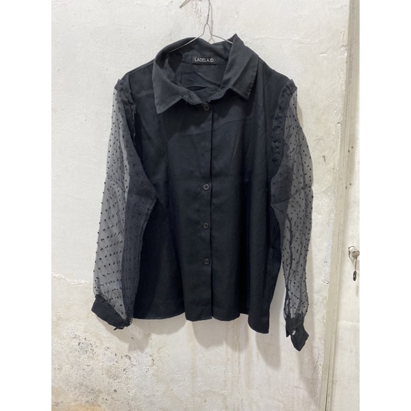 PL  Atasan RUby Blouse kemeja tangan organza