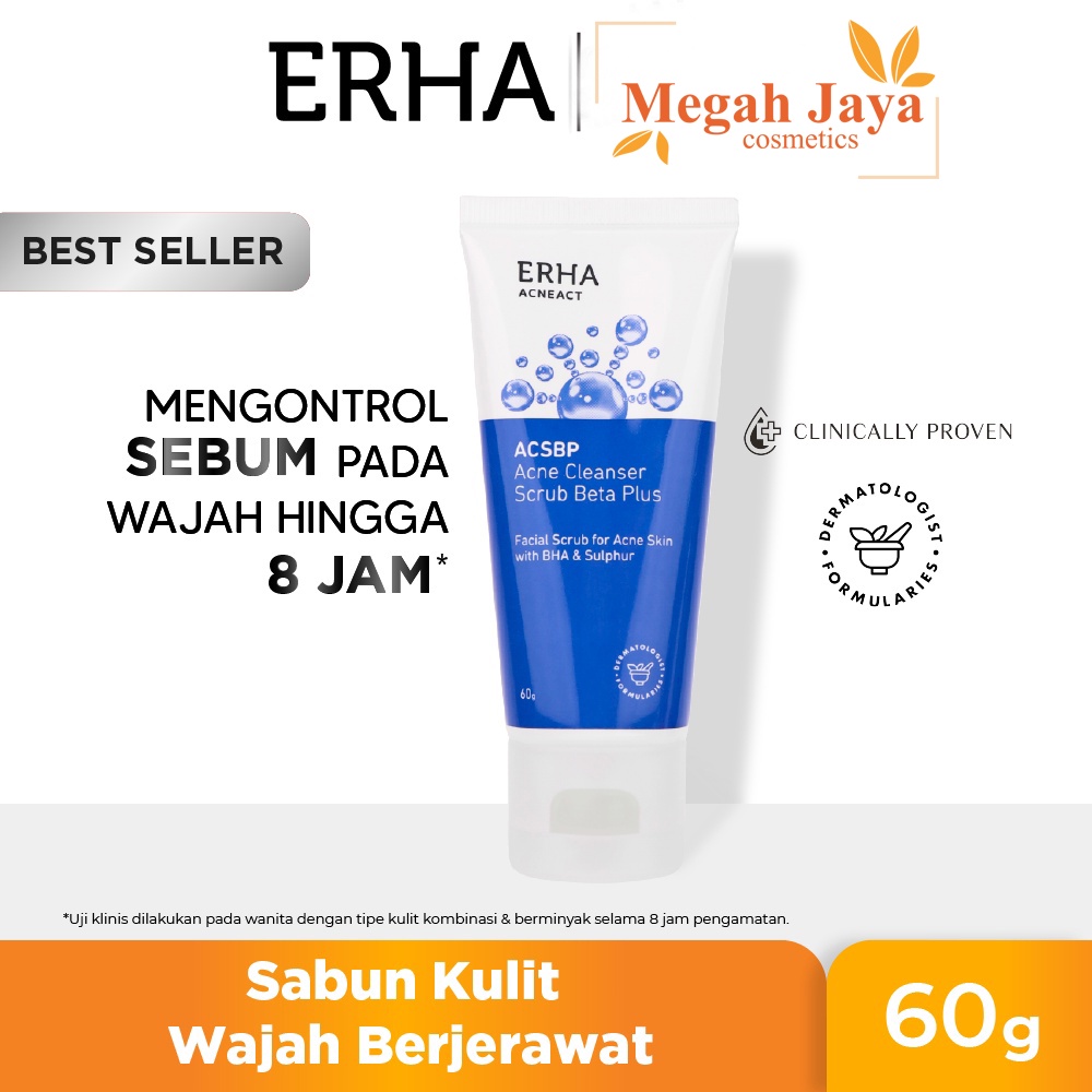 ERHA Acneact ACSBP Acne Cleanser Scrub Beta Plus 60g - Sabun Wajah Jerawat @MJ