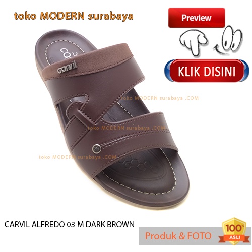 CARVIL ALFREDO 03 M DARK BROWN sandal pria sandal sopan casual slide