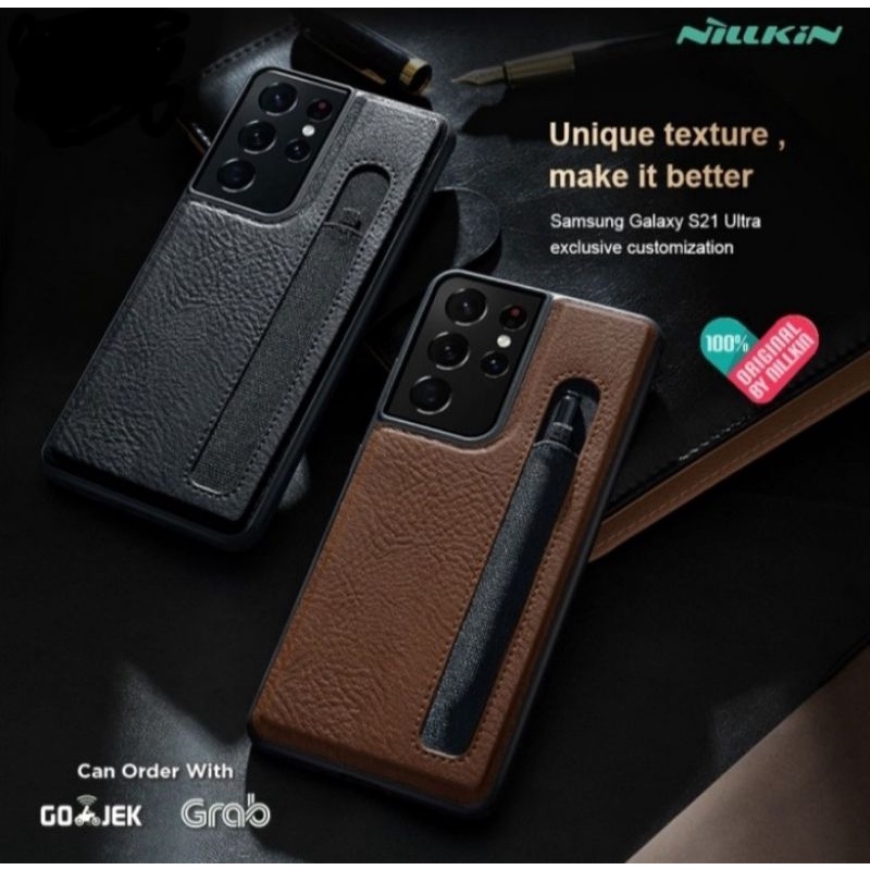 SAMSUNG GALAXY S21 ULTRA - NILLKIN AOGE LEATHER CASE - Black