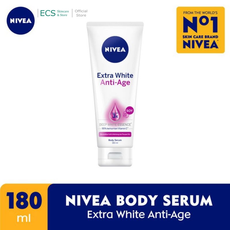 NIVEA Body Serum Extra White ANTI AGE 180 ml - Mencerahkan Kulit dan Melindungi dari Penuaan Dini - Body Care Hanbody Handbody Hand Body Hanbodi Handbodi