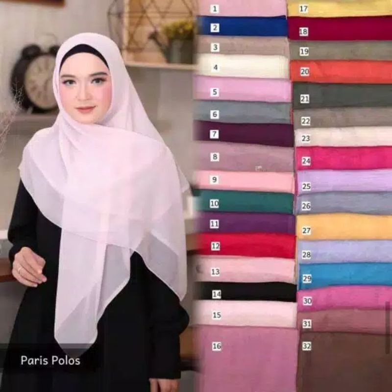 Hijab Segi Empat Paris Polos , Hijab Paris standar 110x110