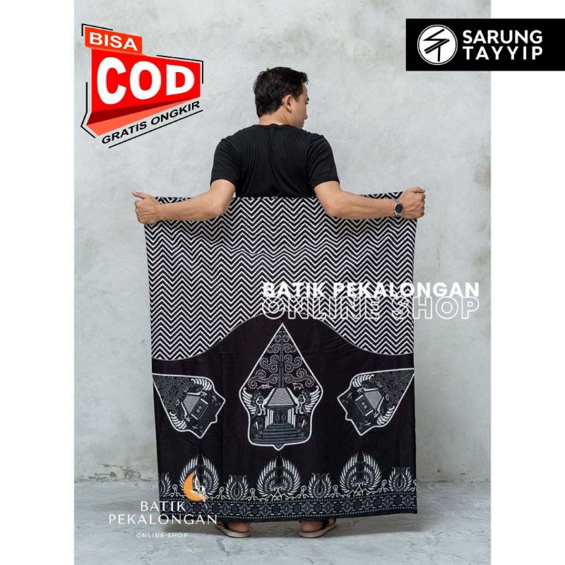 Jual Sarung Tayip Sarung Batik Pekalongan Motif Garda Gunungan Hitam