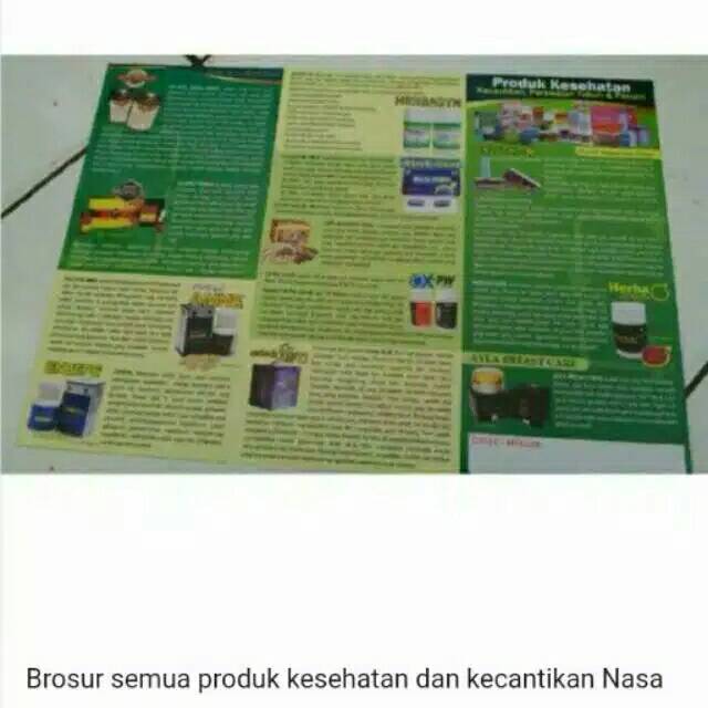 Brosur produk nasa argo dan kecantikan