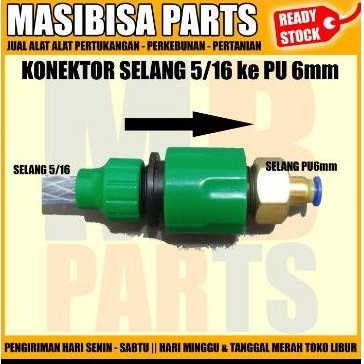 Set konektor selang 5/16 ke selang PU6 untuk misting