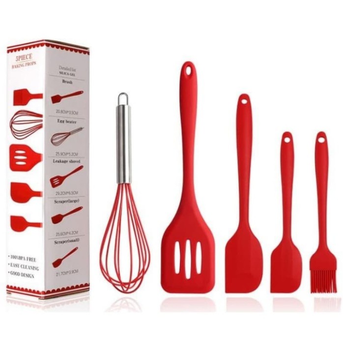 Kitchen Tool Teflon set 5 pcs Peralatan Masak Serbaguna Spatula