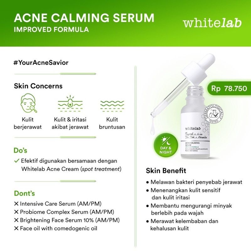 Whitelab Acne Calming Serum New Formula Original [ 𝗕𝗣𝗢𝗠]