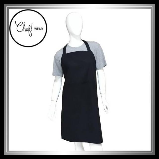 Chef Wear Apron / Celemek Hitam Full