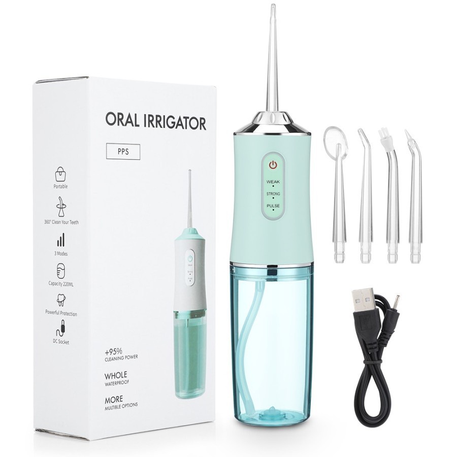 irrigator oral flosser air gigi portable usb 3 mode/alat pembersih gigi