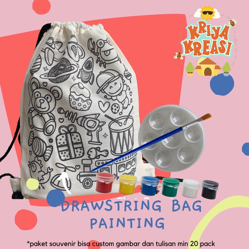 Melukis Tas Ransel | Drawstring Bag Painting