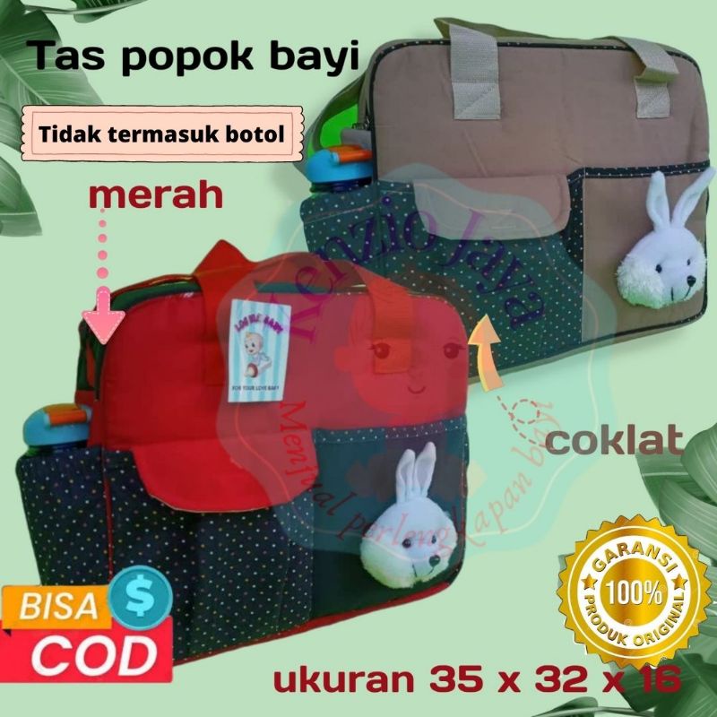 tas bayi motif boneka polkadot