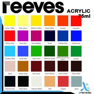  Reeves  Acrylic Paint 75ml Cat  Akrilik Lukis  Shopee Indonesia