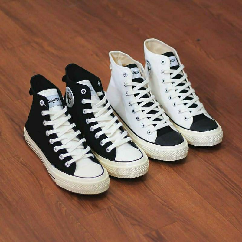 Warrior Poseidon Black White High Sepatu Warior Original 100%