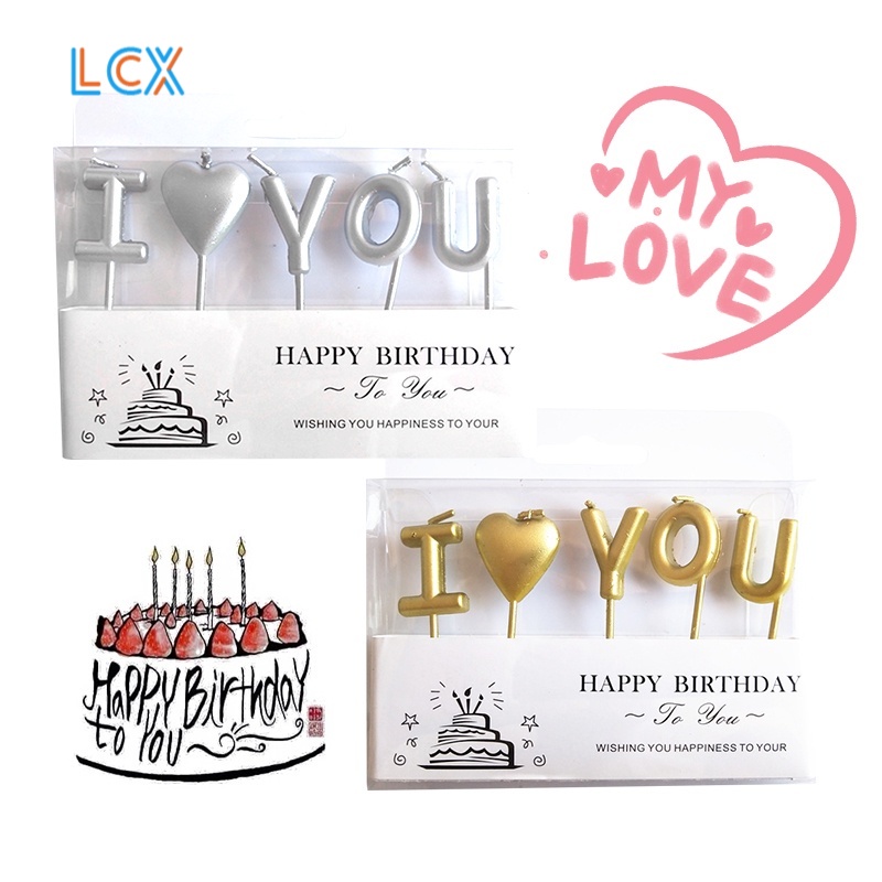 LCX Lilin Spiral Panjang / Lilin Ulang Tahun Panjang Spiral Metalik Warna/Lilin Huruf Happy Birthday