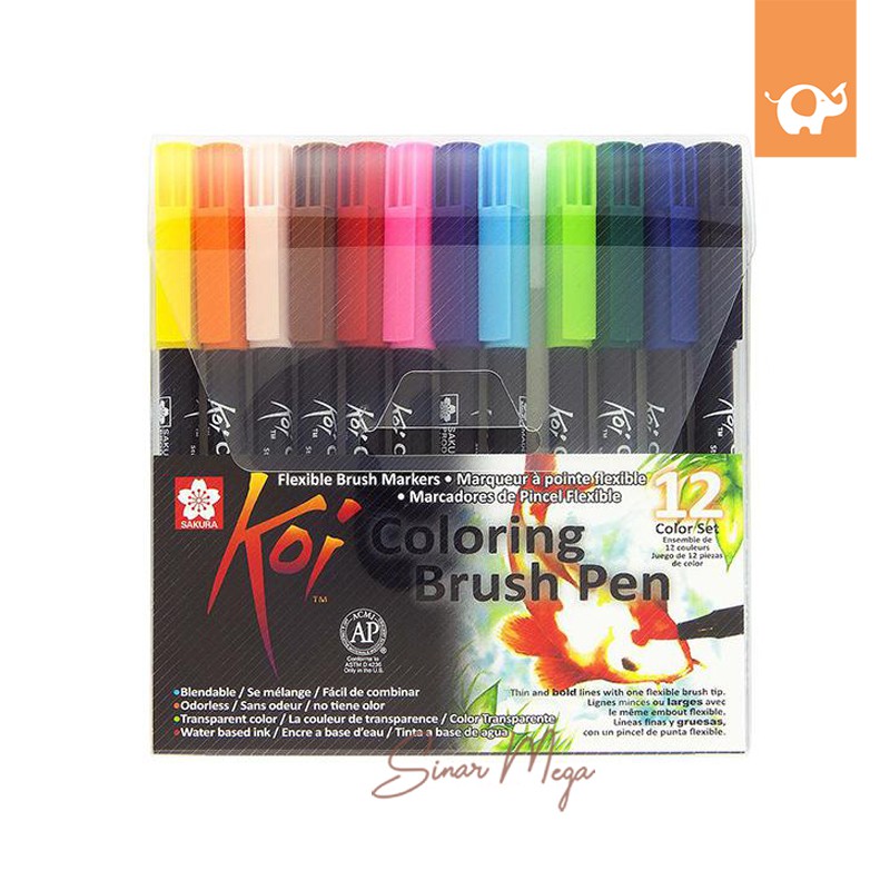 

Sakura KOI Coloring Brush Pen Set 12 / Coloring Brush Pen 12 Color Set